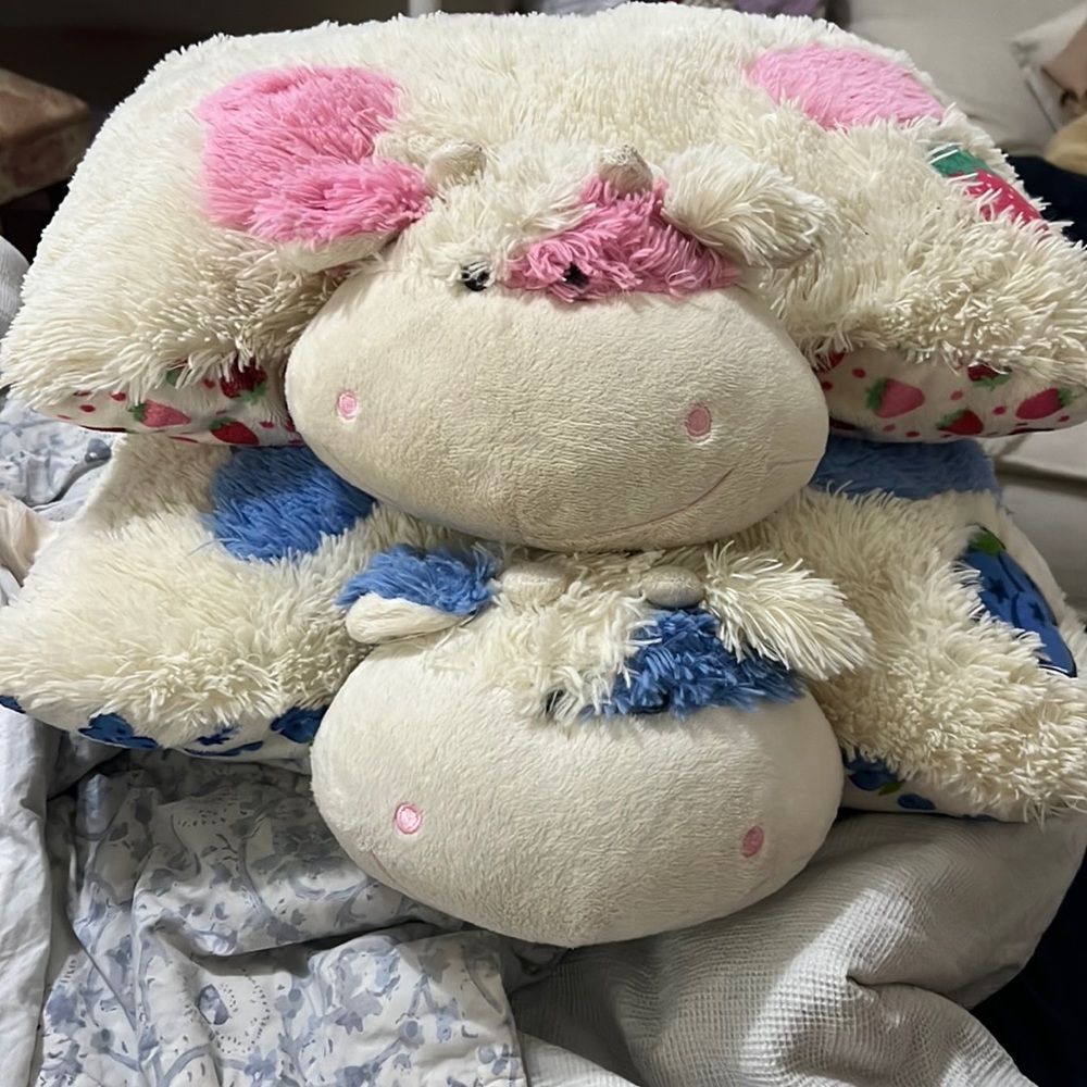 Strawberry and Blueberry Cow Pillow Pet